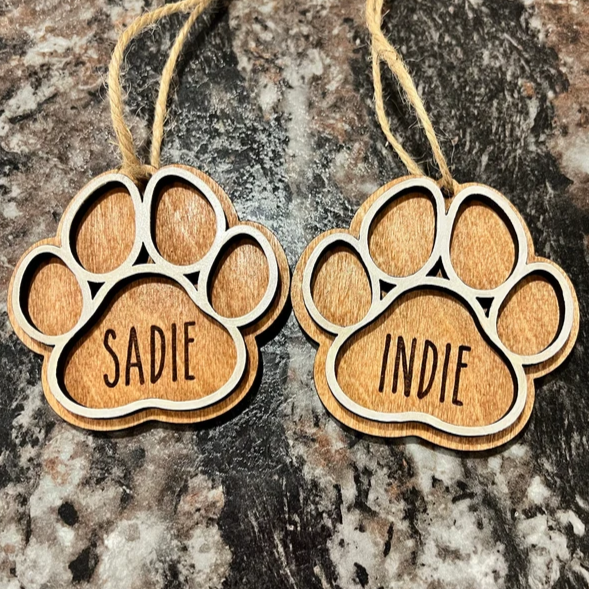 3D Paw Print Ornament