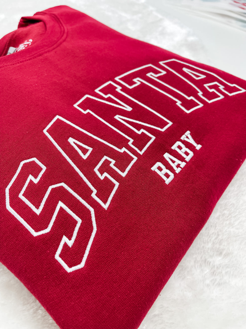Santa Baby Embroidered Holiday Crew Sweater